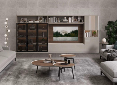 Wohnwand Moderne weiße Wohnzimmermöbel Luxuriöse Holzmöbel Einrichtung